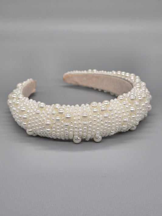 Pearl Beaded Headband - Wide