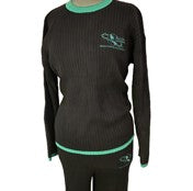 Black & Green Accented Cotton Sweater Set