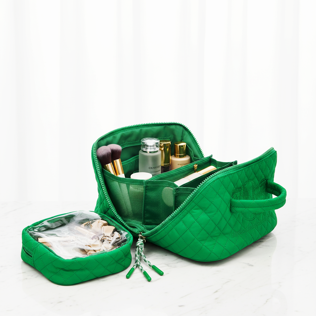 Quilted Accordion Cosmetic/Makeup Bag