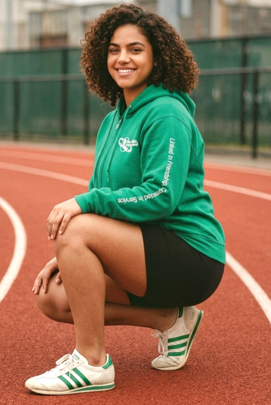 Green Unisex Zip Front Hoodie