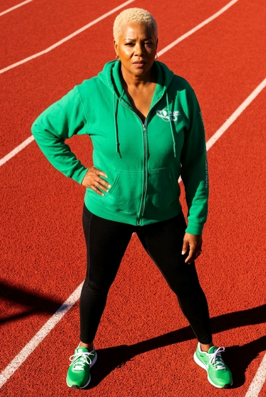 Green Unisex Zip Front Hoodie