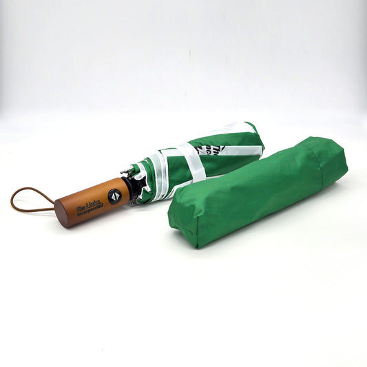 Green and White Umbrella