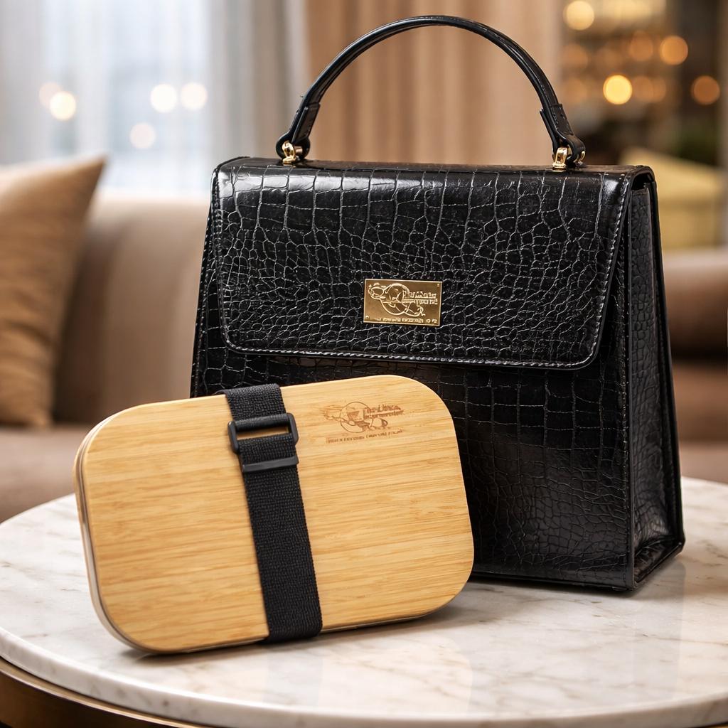 Lady Bag with Glass Bento Box Insert