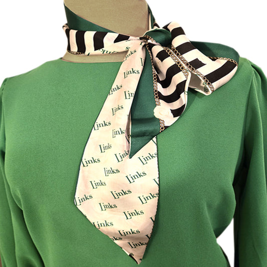 Links Necktie Patterned Scarf