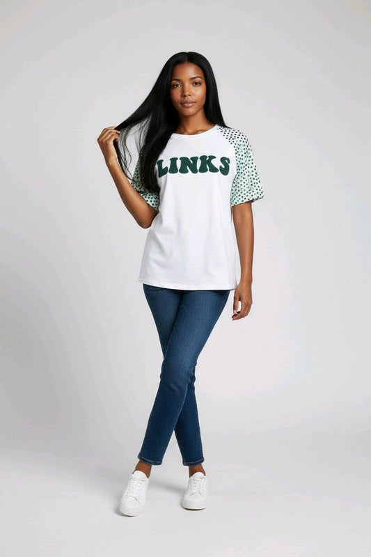 Sequined Short Sleeved Jersey-Style Shirt